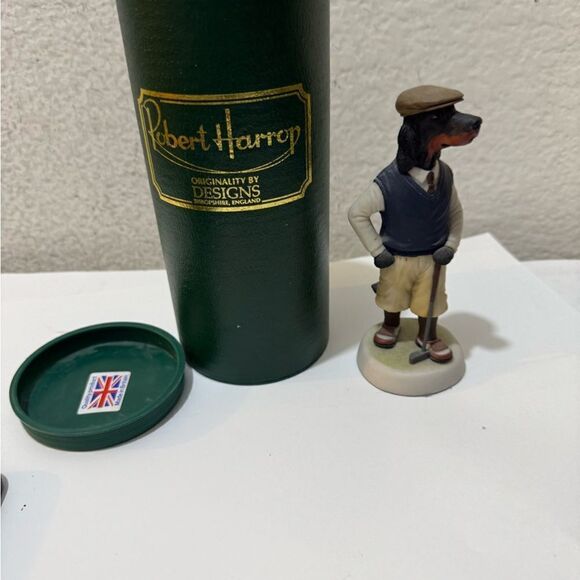 Robert Harrop Boxer Dog Golf  Figurine 5.5”England with case - Picture 2 of 8